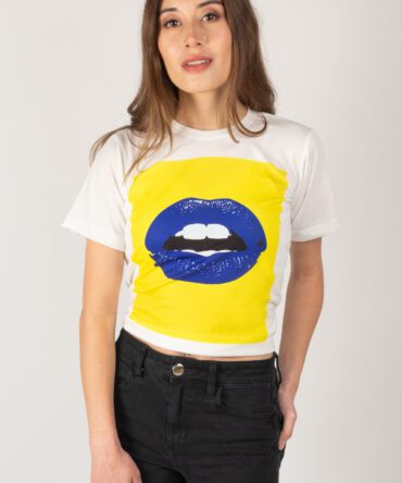 Polera Blue Lips manga corta mujer