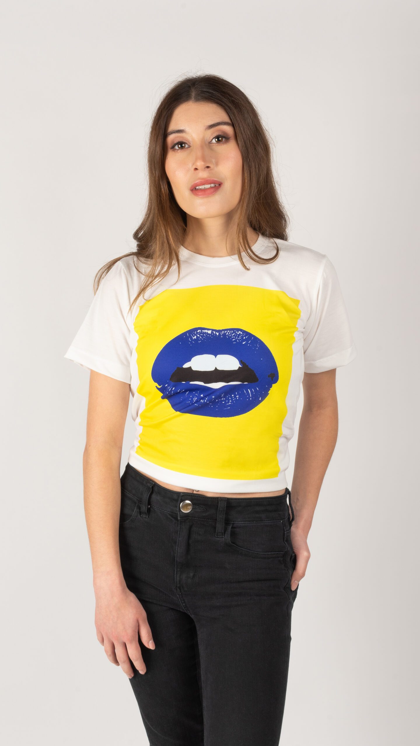 Polera Blue Lips manga corta mujer